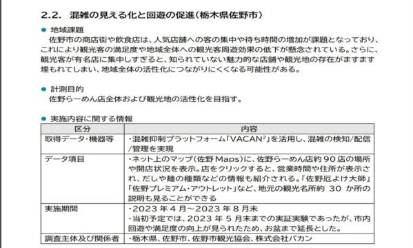 栃木県佐野市の人流データ活用事例