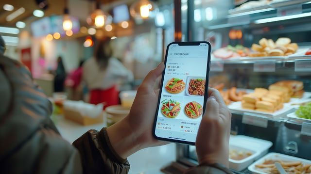 飲食店でモバイルオーダーをするイメージ