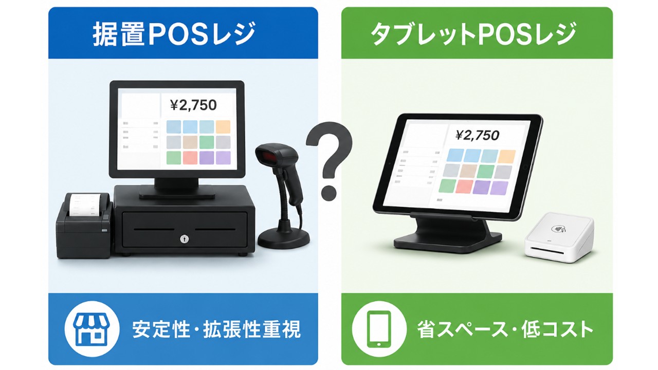 据置型レジorタブレットPOSレジのイメージ