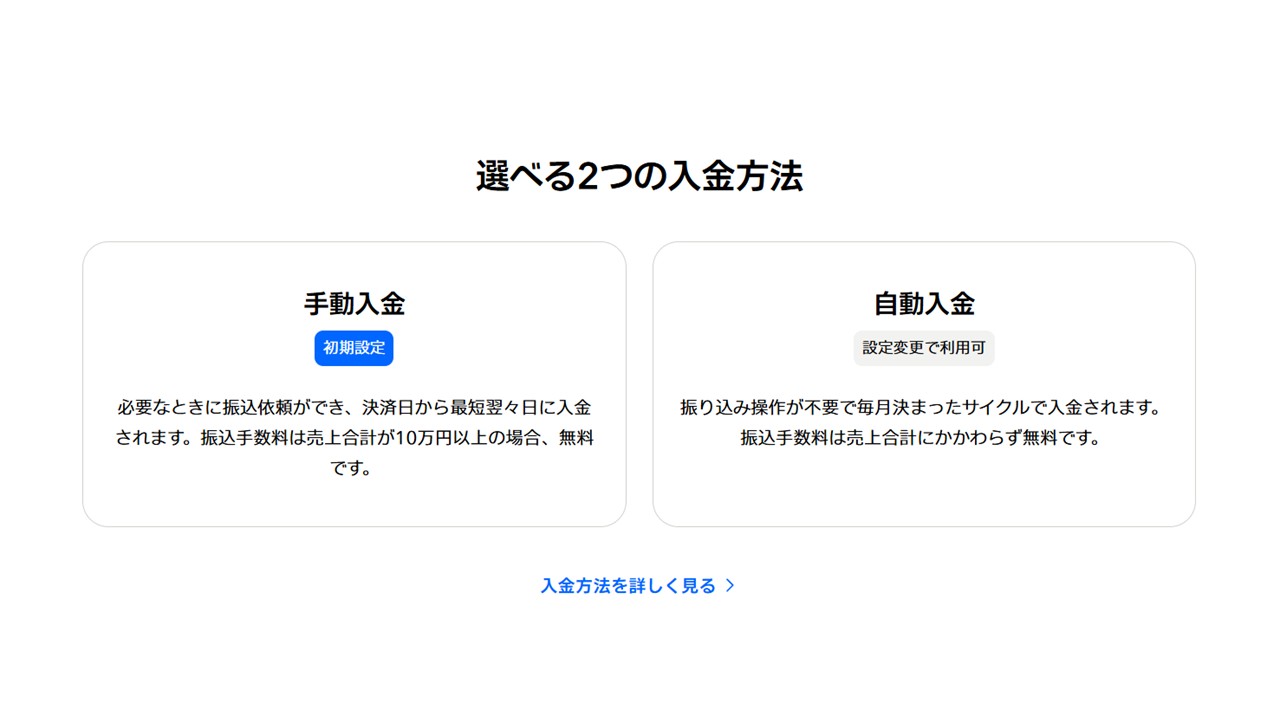 STORESの入金サイクル｜公式サイト