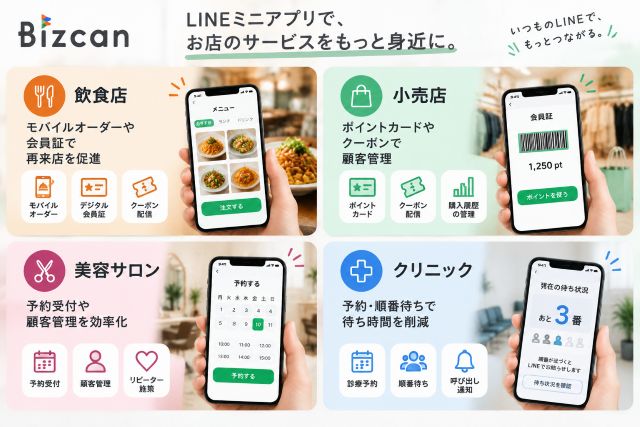 業種別LINEミニアプリの活用法