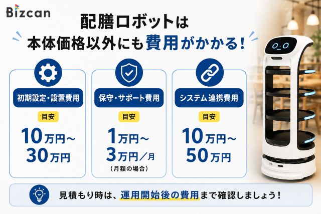 配膳ロボットの本体以外にかかる費用の目安