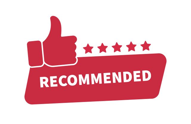 RECOMMENDEDの赤いロゴ