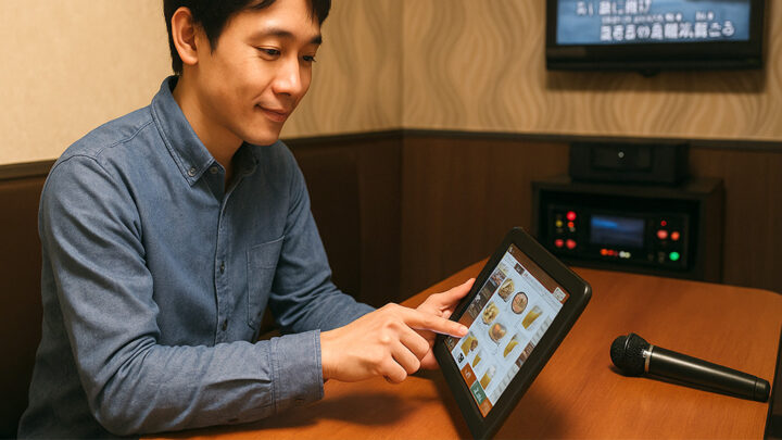 カラオケ店でのタブレットオーダー