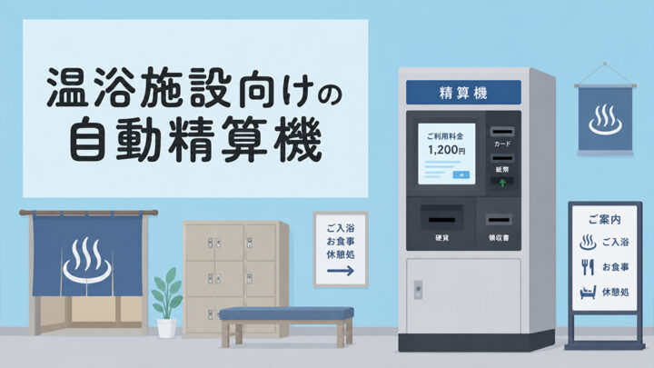 温浴施設の自動精算機