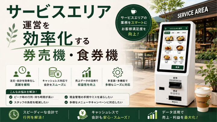 サービスエリアにおすすめの食券機・券売機