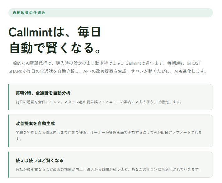 美容室専用AI電話サービス-CALLMINT