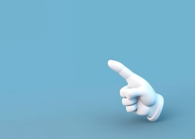手の指を指さす様子